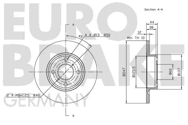 5815203642 EUROBRAKE Тормозной диск (фото 3)