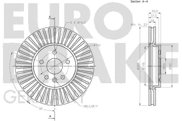 5815203677 EUROBRAKE Тормозной диск (фото 3)