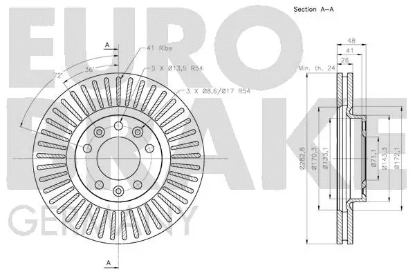 5815203741 EUROBRAKE Тормозной диск (фото 3)