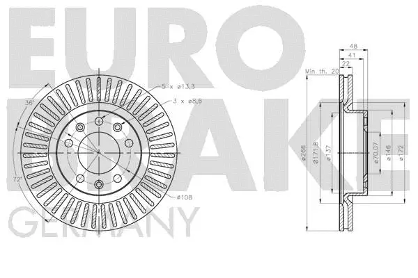 5815203746 EUROBRAKE Тормозной диск (фото 3)