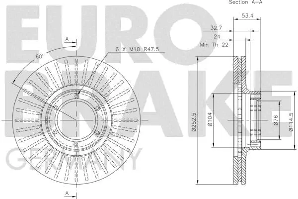 5815203905 EUROBRAKE Тормозной диск (фото 3)