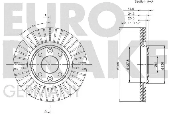 5815203926 EUROBRAKE Тормозной диск (фото 2)