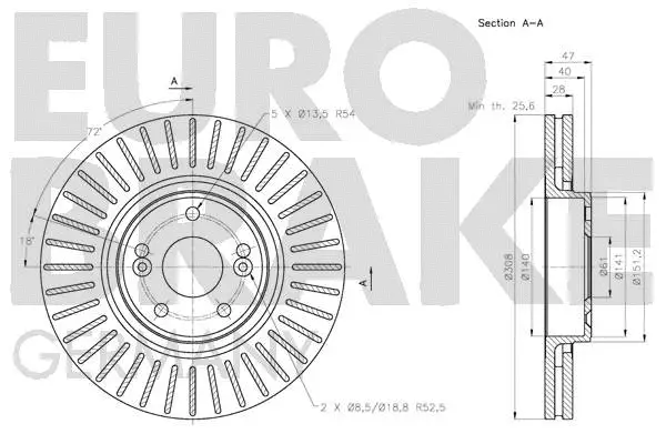 5815203961 EUROBRAKE Тормозной диск (фото 3)