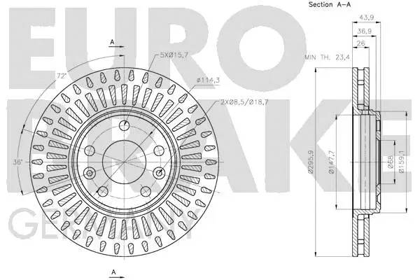 5815203971 EUROBRAKE Тормозной диск (фото 3)