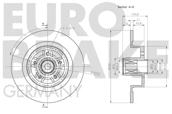 5815203987 EUROBRAKE Тормозной диск (фото 3)