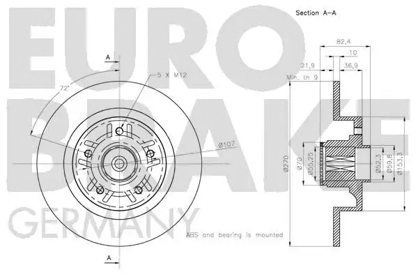 5815203990 EUROBRAKE Тормозной диск (фото 3)