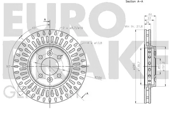 5815203997 EUROBRAKE Тормозной диск (фото 3)