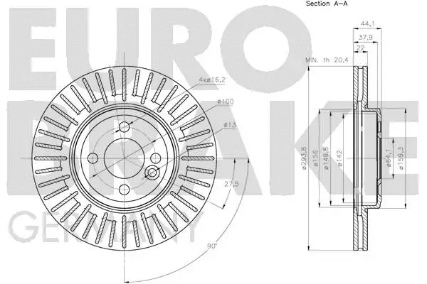 5815204035 EUROBRAKE Тормозной диск (фото 3)