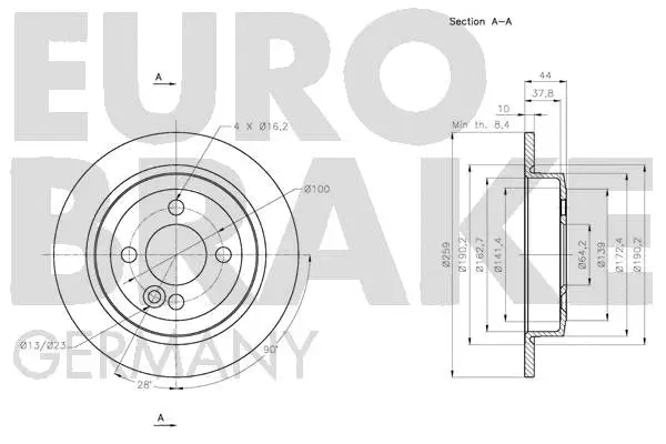 5815204036 EUROBRAKE Тормозной диск (фото 3)