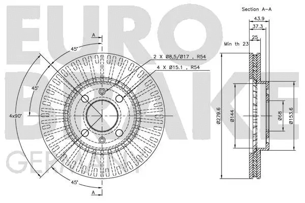 5815204108 EUROBRAKE Тормозной диск (фото 3)