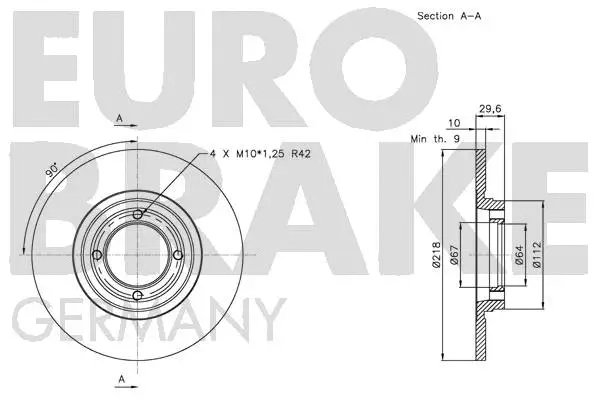 5815204503 EUROBRAKE Тормозной диск (фото 2)