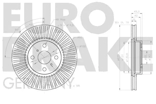 58152045108 EUROBRAKE Тормозной диск (фото 3)