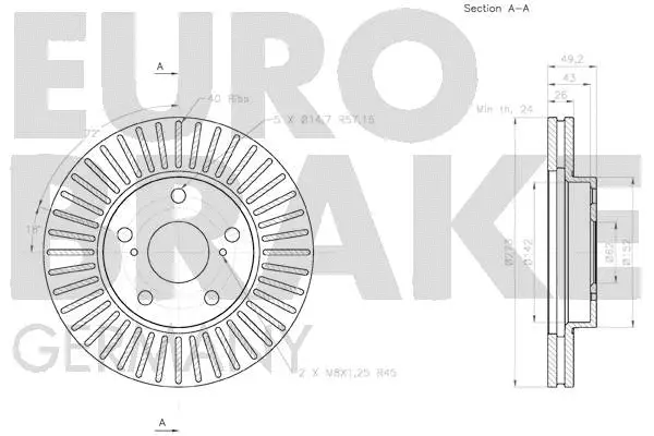 58152045120 EUROBRAKE Тормозной диск (фото 3)