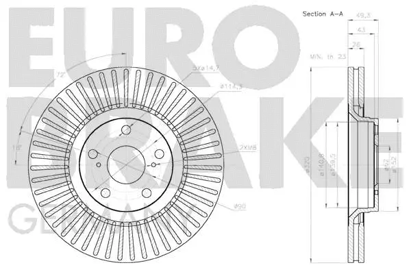 58152045129 EUROBRAKE Тормозной диск (фото 3)