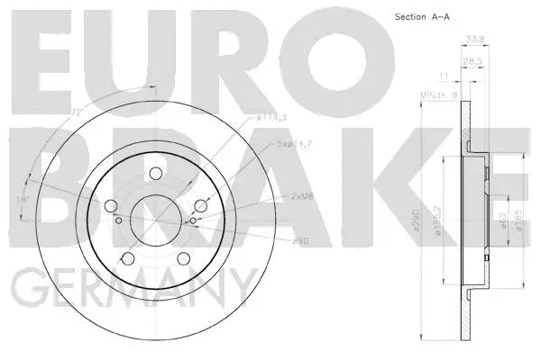 58152045131 EUROBRAKE Тормозной диск (фото 3)