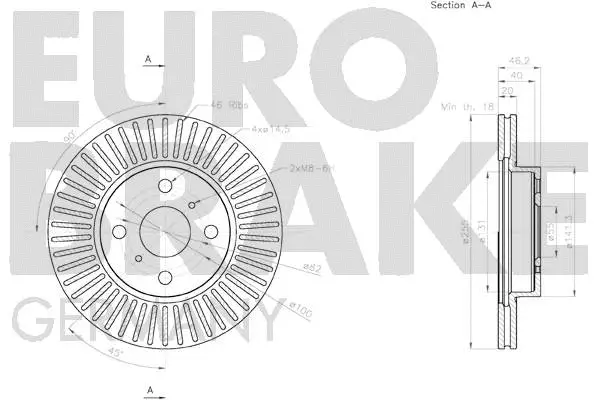 58152045134 EUROBRAKE Тормозной диск (фото 3)