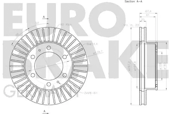 58152045140 EUROBRAKE Тормозной диск (фото 3)