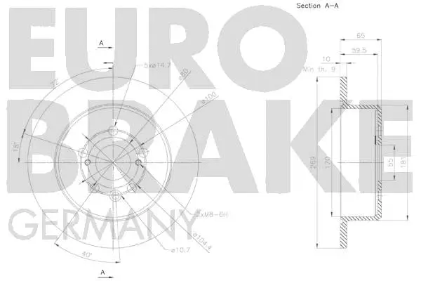 58152045144 EUROBRAKE Тормозной диск (фото 3)