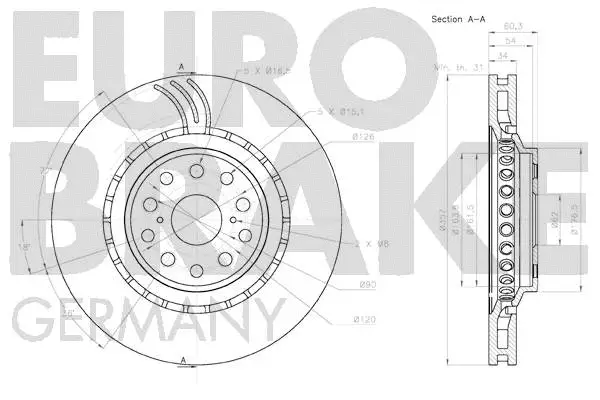 58152045146 EUROBRAKE Тормозной диск (фото 3)