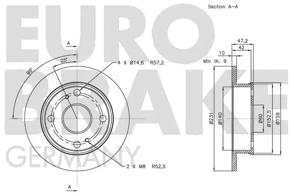 5815204553 EUROBRAKE Тормозной диск (фото 3)