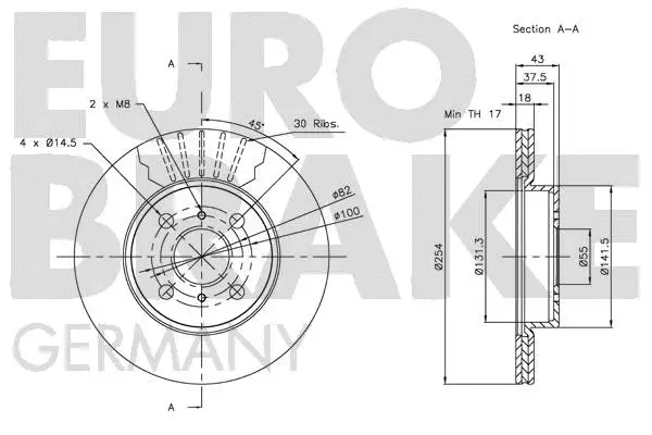 5815204563 EUROBRAKE Тормозной диск (фото 3)