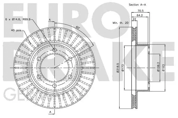 5815204577 EUROBRAKE Тормозной диск (фото 3)