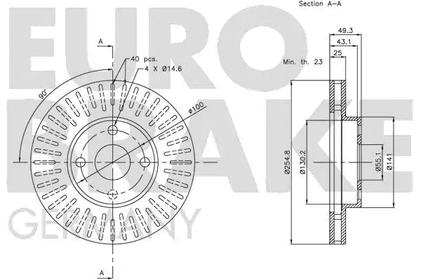5815204579 EUROBRAKE Тормозной диск (фото 3)