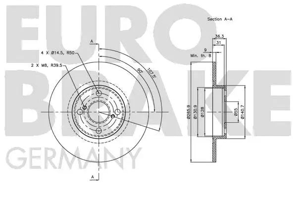 5815204587 EUROBRAKE Тормозной диск (фото 3)