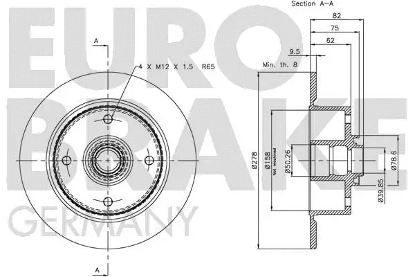 5815204701 EUROBRAKE Тормозной диск (фото 3)