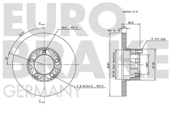 5815204709 EUROBRAKE Тормозной диск (фото 2)
