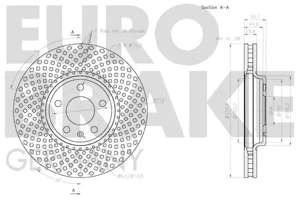 58152047127 EUROBRAKE Тормозной диск (фото 3)