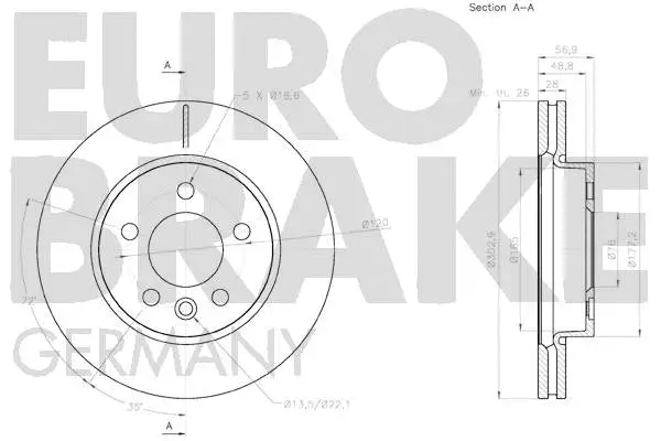 58152047139 EUROBRAKE Тормозной диск (фото 3)