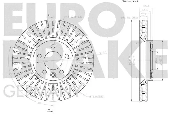 58152047145 EUROBRAKE Тормозной диск (фото 3)