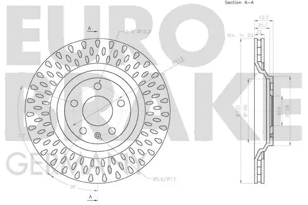 58152047147 EUROBRAKE Тормозной диск (фото 3)