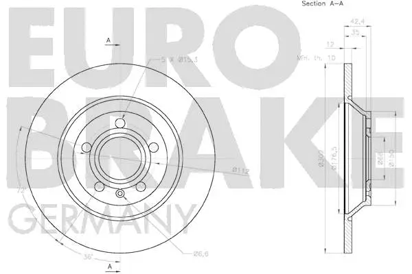 58152047148 EUROBRAKE Тормозной диск (фото 3)