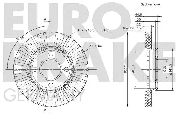 5815204719 EUROBRAKE Тормозной диск (фото 3)
