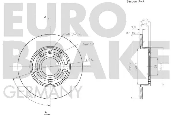 5815204778 EUROBRAKE Тормозной диск (фото 3)