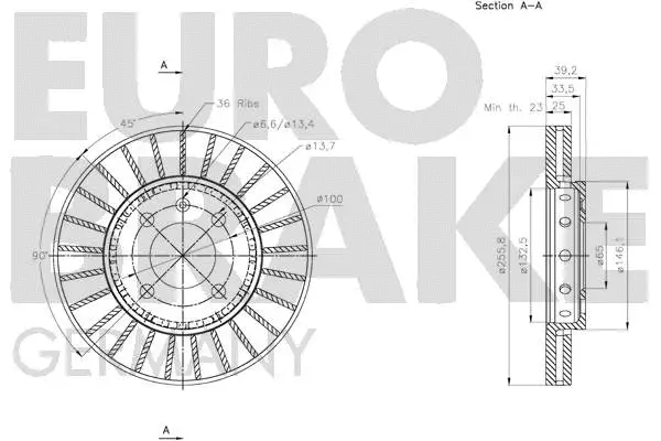 5815204785 EUROBRAKE Тормозной диск (фото 3)