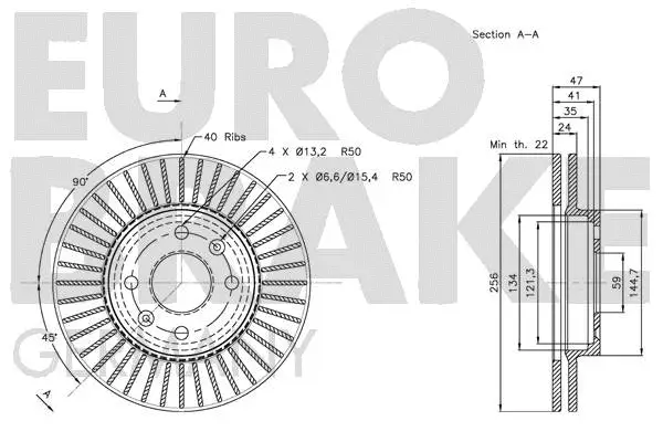 5815205012 EUROBRAKE Тормозной диск (фото 3)