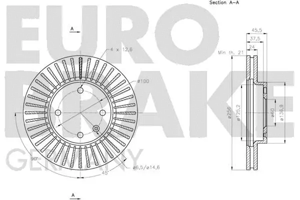 5815205019 EUROBRAKE Тормозной диск (фото 3)