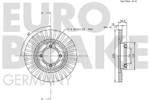 5815205110 EUROBRAKE Тормозной диск (фото 3)