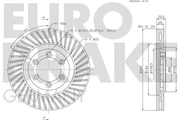 5815205701 EUROBRAKE Тормозной диск (фото 3)