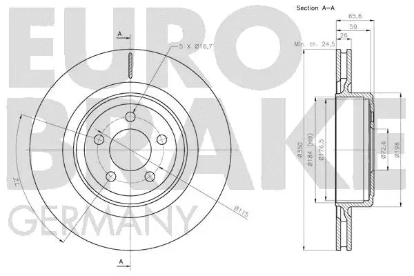 5815209326 EUROBRAKE Тормозной диск (фото 3)