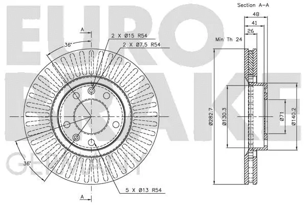 5815209920 EUROBRAKE Тормозной диск (фото 3)