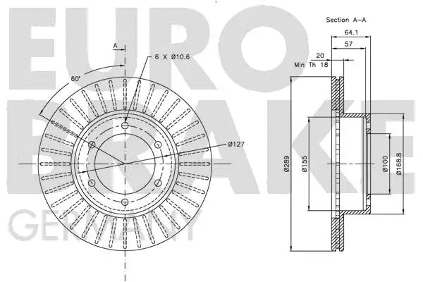 5815209948 EUROBRAKE Тормозной диск (фото 3)