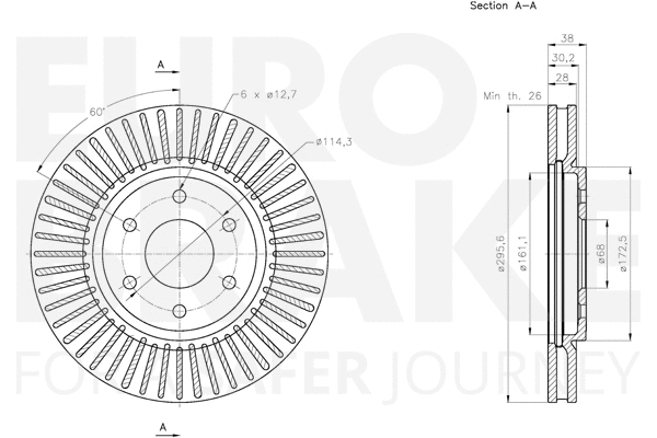 5815312275 EUROBRAKE Тормозной диск (фото 3)