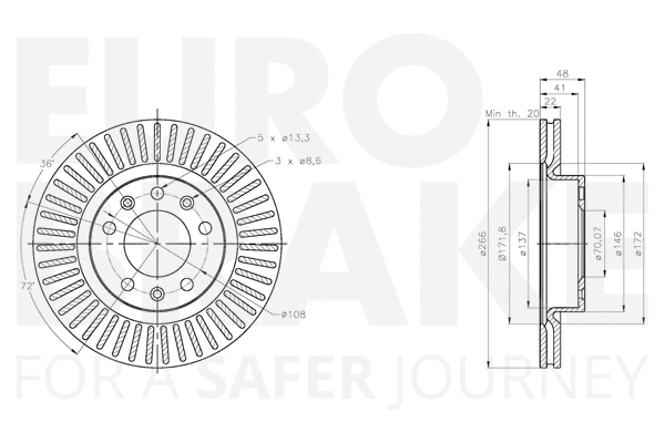 5815313746 EUROBRAKE Тормозной диск (фото 3)