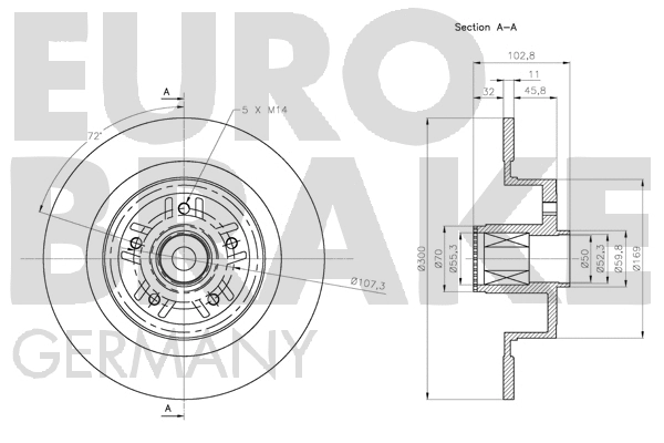 5815313987 EUROBRAKE Тормозной диск (фото 3)