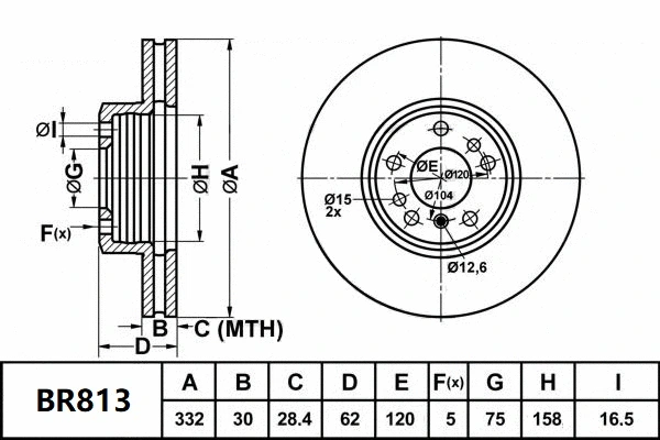 BR813 ULT BENDIX Тормозной диск (фото 1)