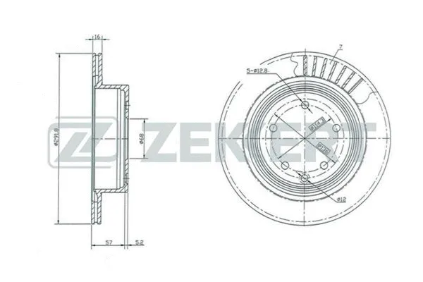 BS-5036 ZEKKERT Тормозной диск (фото 1)